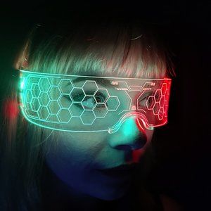 Cyberpunk LED Glasses | Futuristic Fashion Goggle | Rave Festival Accessories